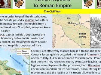Rome from Republic to Empire - Caesar V Pompey and the Emergence of Octavian