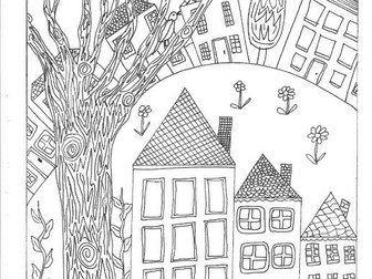 Where We Live? (Settlements and Buildings) Colouring Page