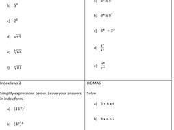Bidmas worksheet gcse pdf image