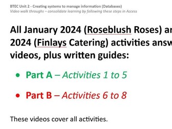 BTEC IT Unit 2 VIDEO WALKTHROUGHS & written answers for the January 2024 AND May 2024 exams