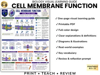 CELL MEMBRANE FUNCTION Biology Visual Learning Guide | Grade 8 & Middle School Science