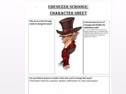 Scrooge Character Worksheet | Teaching Resources