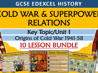 GCSE History Edexcel Unit 1 Bundle Cold War and Superpower Relations