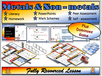 Metal and Non-metal Properties Explained Fully Resourced Lesson Plus Dominoes Game KS3