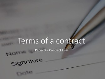 Contract Law - Whole Unit
