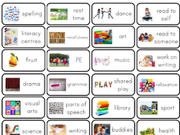 Visual Timetable Cards