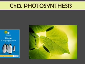Photosynthesis Chapter 13 Cambridge A level