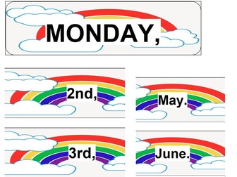 Rainbow Themed Calendar for Board/Wall