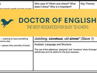 A Christmas Carol - Key Quote Analysis Tasks (x33)