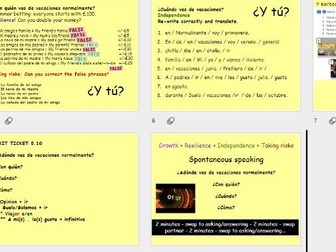 AQA 9-1 GCSE Spanish Kerboodle 8.1G Me voy de vacaciones ¿Adónde vas? ¿Con quién? ¿Cuándo? ¿Cómo?