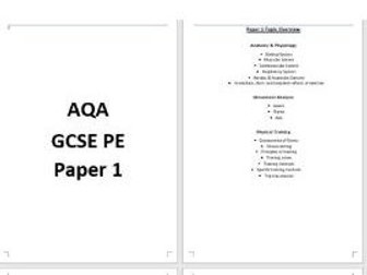 AQA GCSE PE Paper 1 Revision Booklet