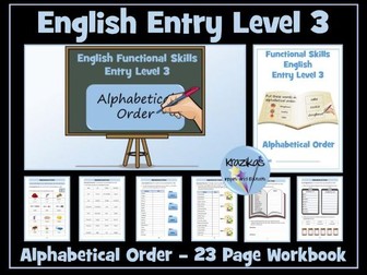 Functional Skills English - Entry Level 3 - Alphabetical Order Workbook