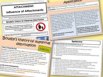 Influence of Attachments - Year 1 Attachments - AQA A level Psychology