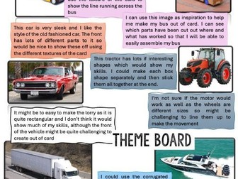 DT - GCSE - Cardboard Vehicle Theme Board