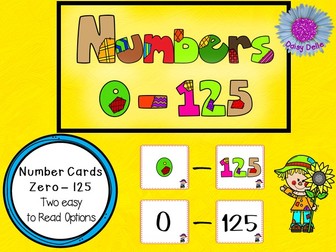 Number Cards Zero - 125