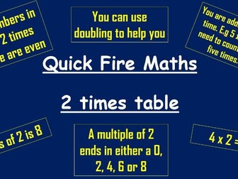 Quick Fire 2, 3, 5 and 10 times table