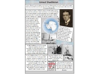 Ernest Shackleton Famous person factsheet