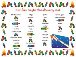 bonfire night vocabulary mat pdf mb