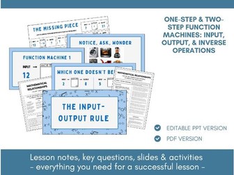 Introduction to Algebra | Function Machines | Lesson Notes, Slides & Activities