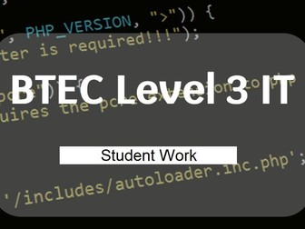 BTEC IT Level 3 Unit 1 Merit level course work Part A, B & C Information Technology Systems