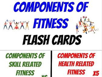 Components of fitness blank flash cards