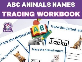 A to Z Animal Names Tracing Handwriting Practice Workbook