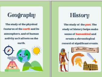 Geography and history definition posters