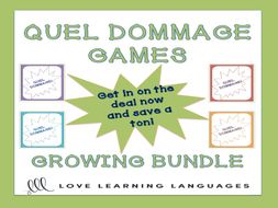 Quel Dommage French Grammar Games - GROWING BUNDLE DEAL