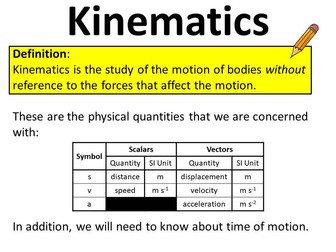 Kinematics - A Level Physics (OCR A)