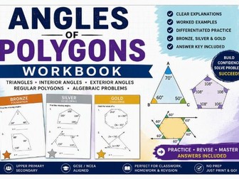 Angles of Polygons Workbook | Triangles, Interior & Exterior Angles | Answer Key Included