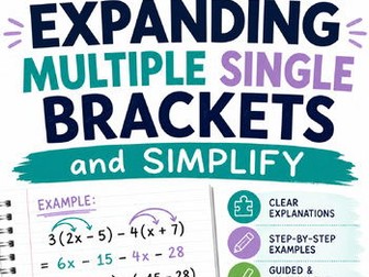 Expand multiple single brackets and simplify Full lesson