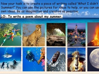 What I Didn't Do This Summer Activity