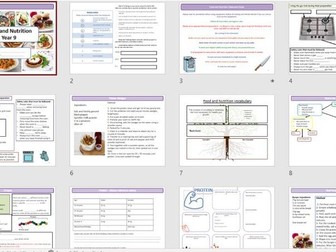 Year 9 workboolet, recipes and slides