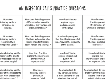 An Inspector Calls Practice Questions