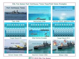 Past Continuous Tense English Battleship PowerPoint Game