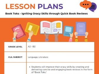 Book Tok Lesson Plan | Book Reviews & Speaking Activity