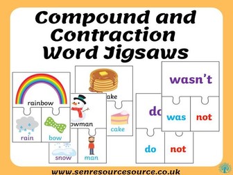 Compound and Contraction Word Jigsaws