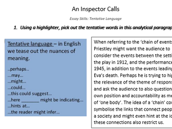 An Inspector Calls Essay Skills