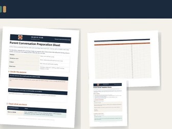 Parent Communication Pack for Heads of Year
