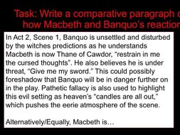 KS4 Macbeth and Banquo's reaction Act 2, Scene 1