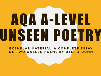 AQA A-level English Literature Unseen Poetry Exemplar Response: 7712