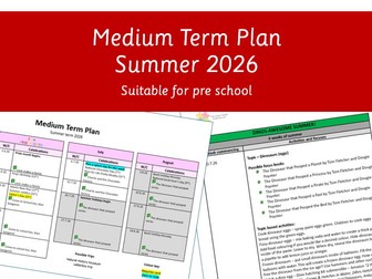 Preschool Medium Term Plan Summer 2026
