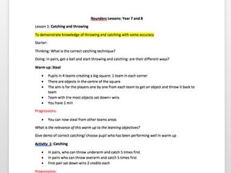 Rounders Lessons KS3 and KS4