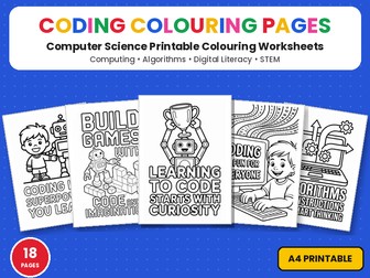 Coding Colouring Pages | Printable Colouring Page Worksheets | Computing & Algorithms for Kids