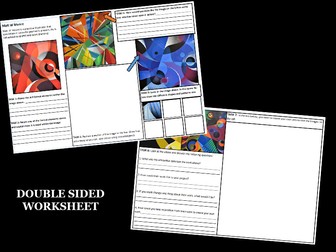 Double-sided Art worksheet on the theme of Colour. Great for KS3