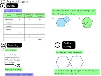 Geometry- Angles in polygons- Year 6