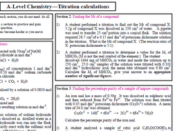 A-Level Chemistry Titration calculations | Teaching Resources