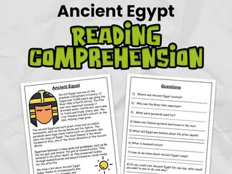 Ancient Egypt Reading Comprehension for KS2 (Grades 3 - 5) | Guided Reading Task