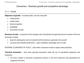 Edexcel Economics B - Theme 2.1 notes