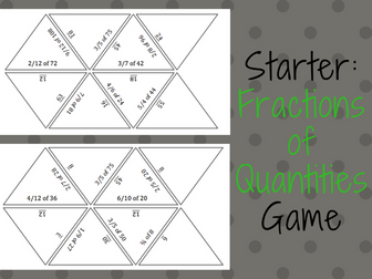 Fractions of Quantities Game